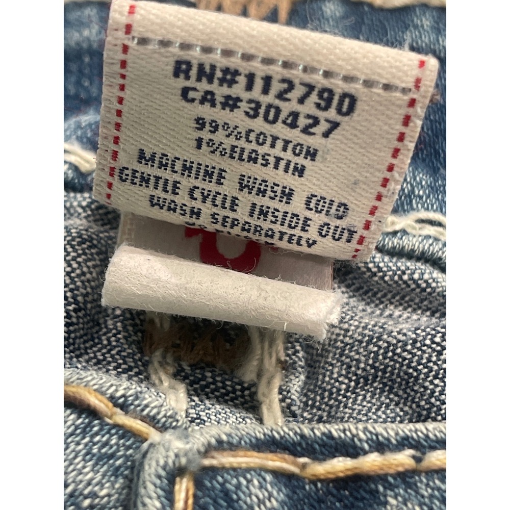 True Religion Jeans Womens 29 Blue Joey Super T Flare Thick Stitch Denim - Picture 10 of 10